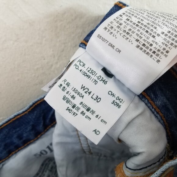 Levi's Premium Button Fly Jeans Blue Size 24 - Picture 8 of 9